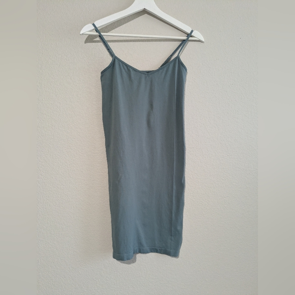 Free People Intimately Seamless Slate Blue Bodycon Slip Dress M/L Layer